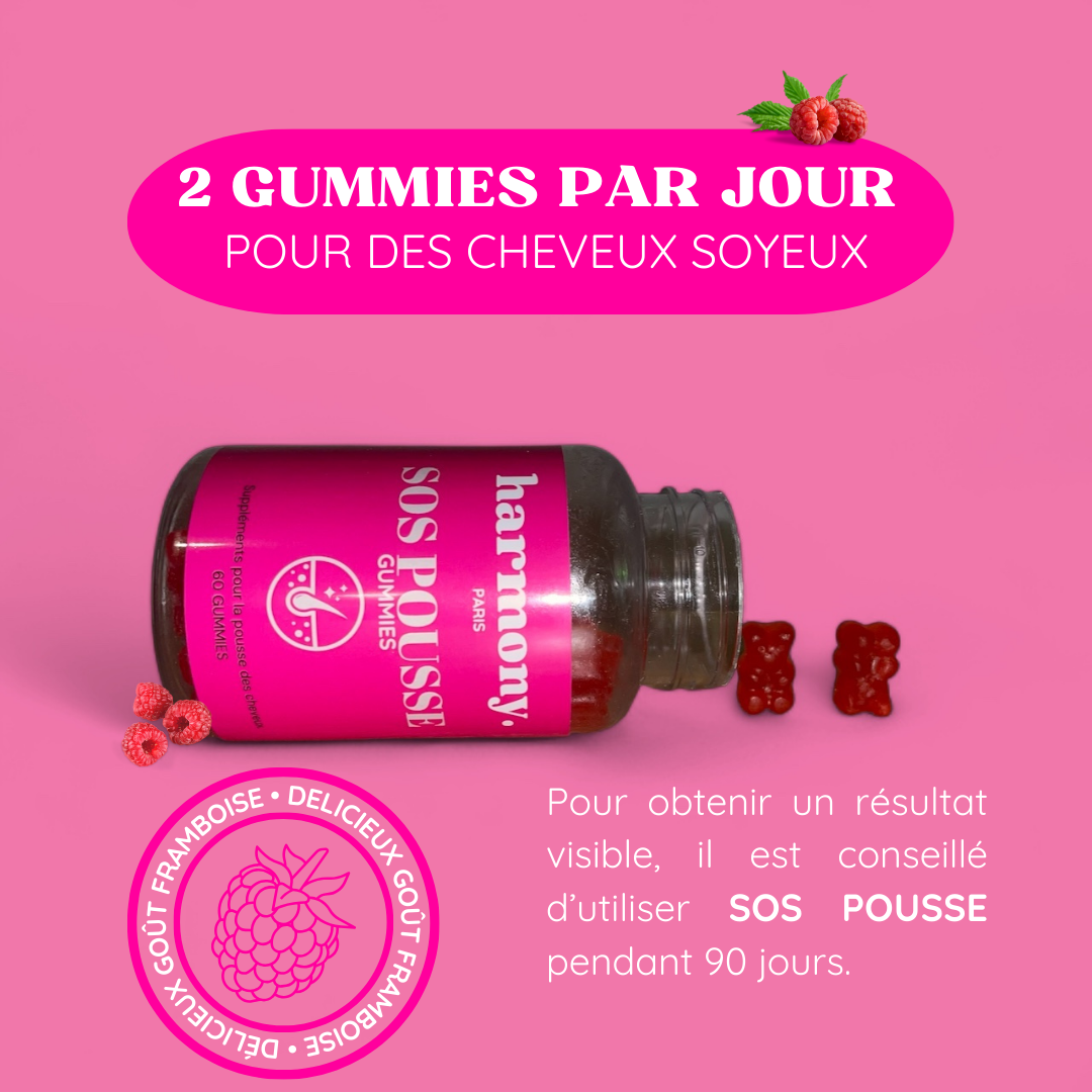 GUMMIES SOS POUSSE - Le coup de boost pour ta crinière!